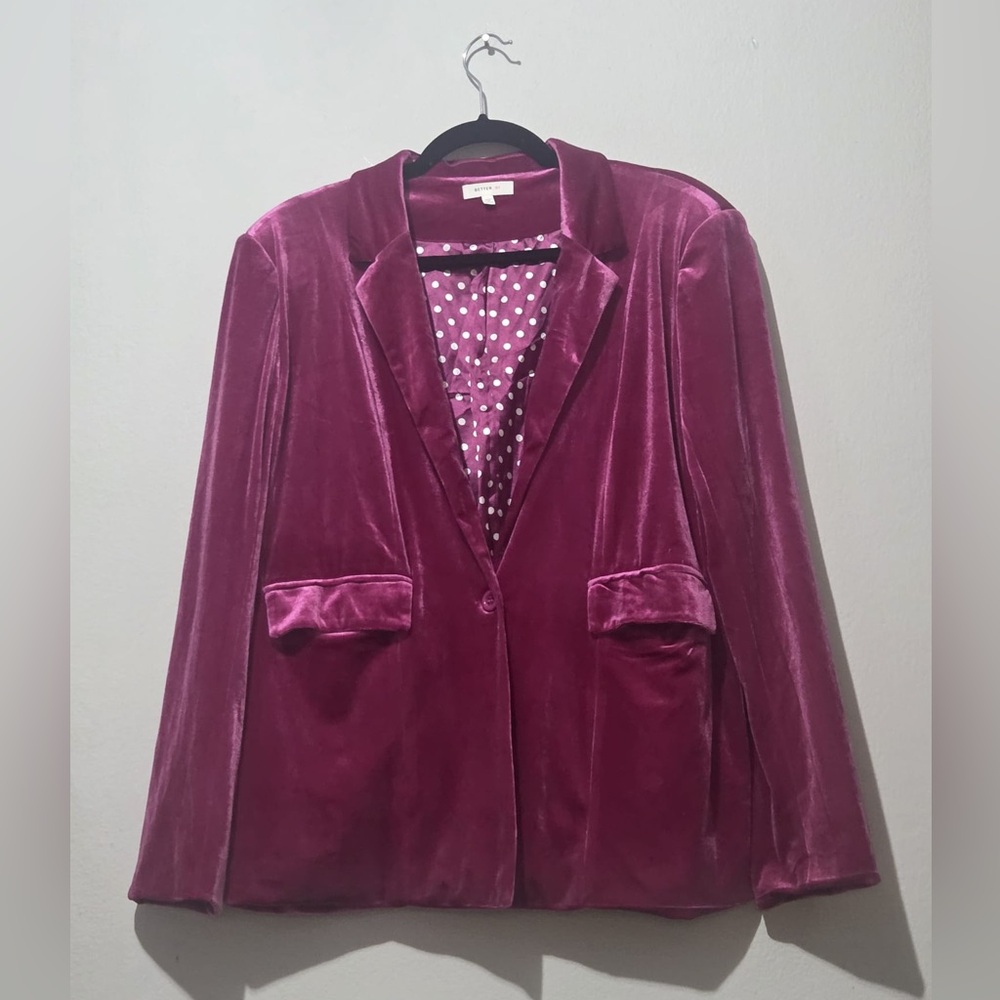 Women's Velvet Blazer - Magenta